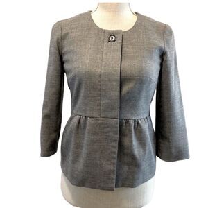 J Crew Gray Pleated Blazer Jacket